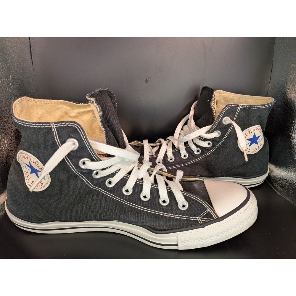 Converse Chuck Taylor All Star High Top Black Canvas Sneakers Mens 11 Womens 13